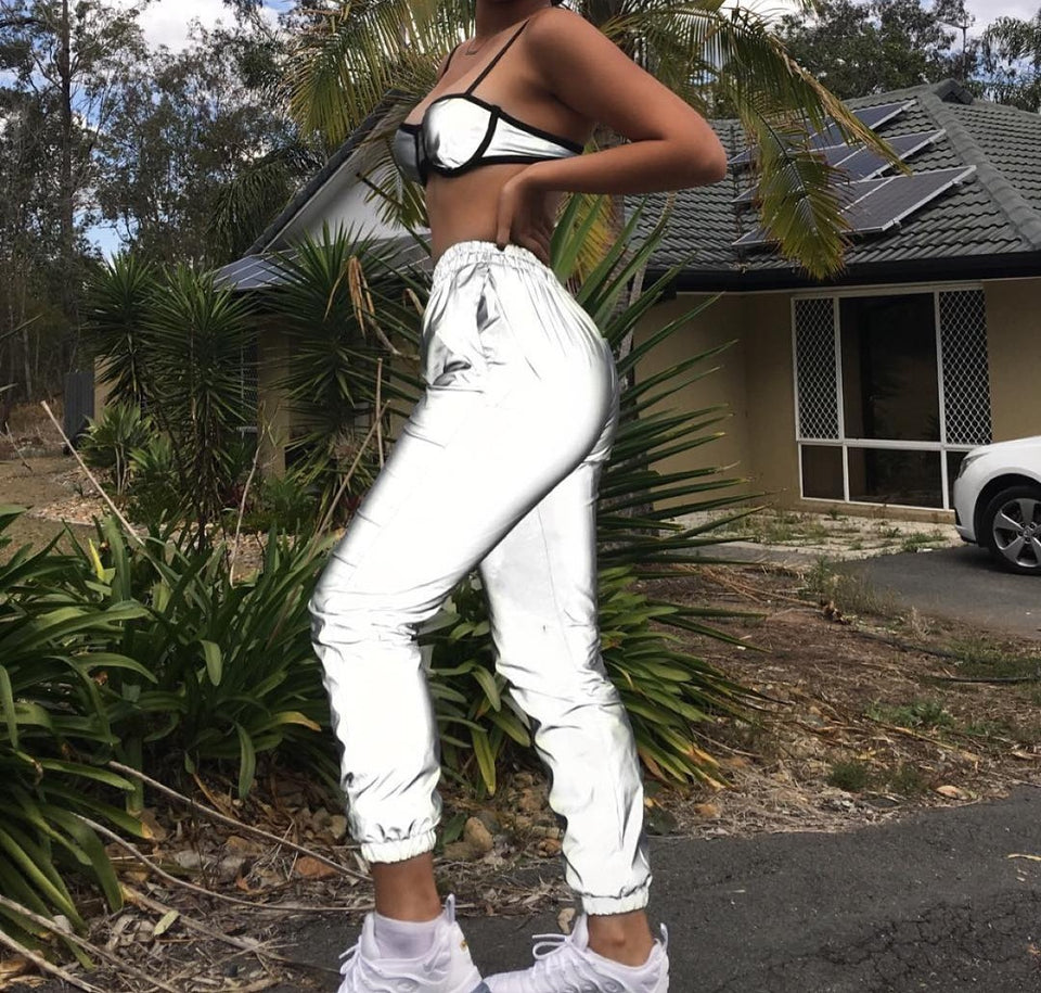 Flash reflective jogger pants