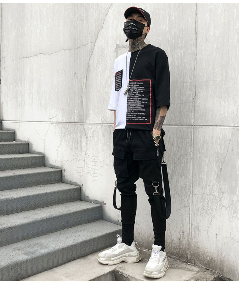 Patchwork Cargo Ripped Sweatpants Joggers