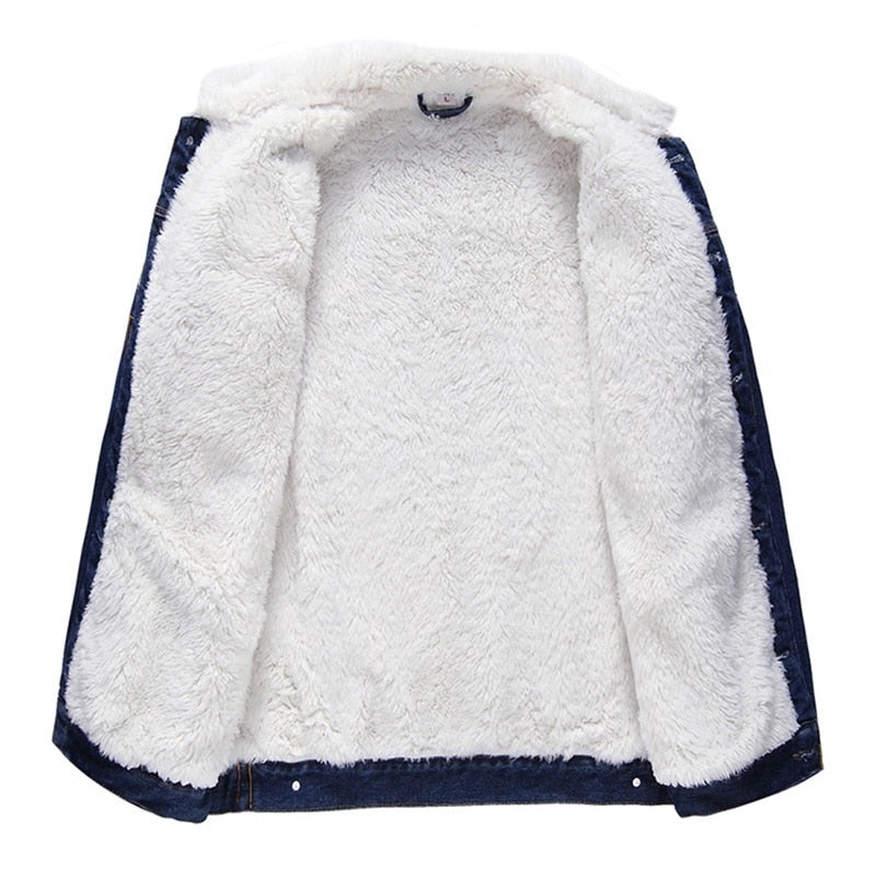 Men Warm Denim Jacket