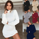Turtleneck knitted dress fall winter