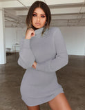 Turtleneck knitted dress fall winter