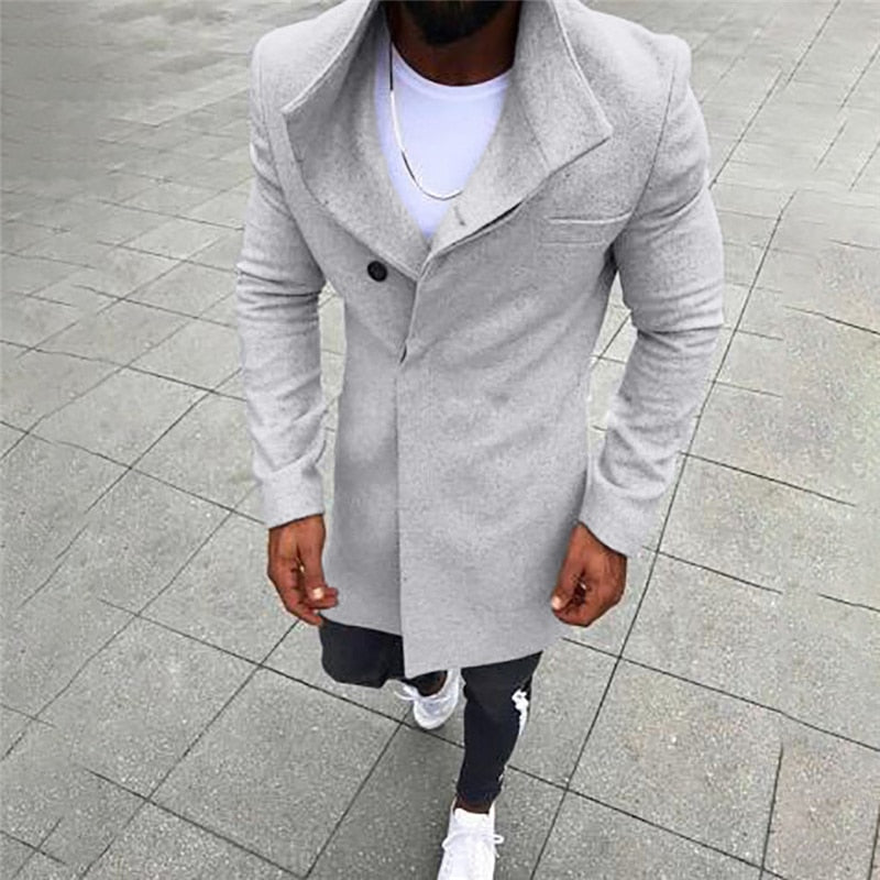 Winter Coat Men Long Trench