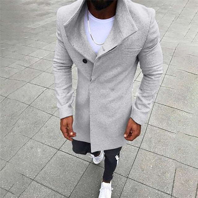 Winter Coat Men Long Trench