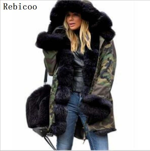Camouflage winter hooded women's jacket