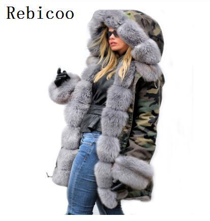Camouflage winter hooded women's jacket