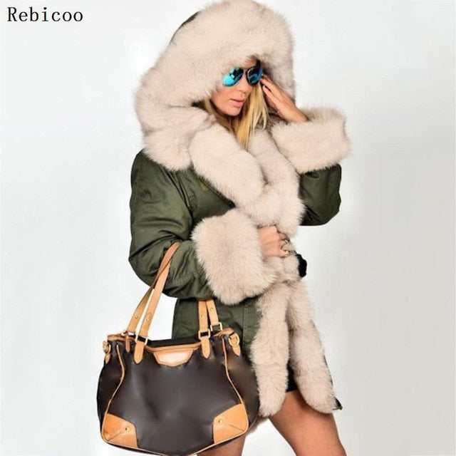 Camouflage winter hooded women's jacket
