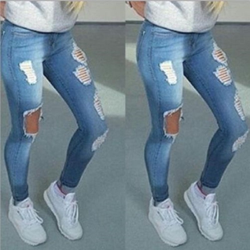 Women Ripped Denim Jeans