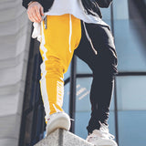 Mens Long Color Block Street Patchwork