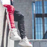 Mens Long Color Block Street Patchwork