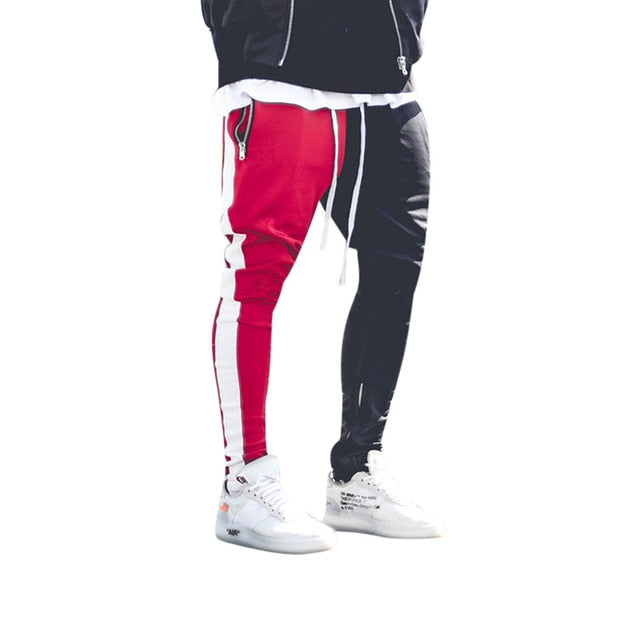 Mens Long Color Block Street Patchwork