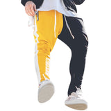 Mens Long Color Block Street Patchwork